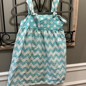 Turquoise and White Chevron Dress 6 Easter